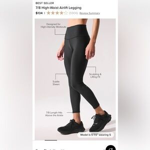 Black alo airlift 7/8 leggings small